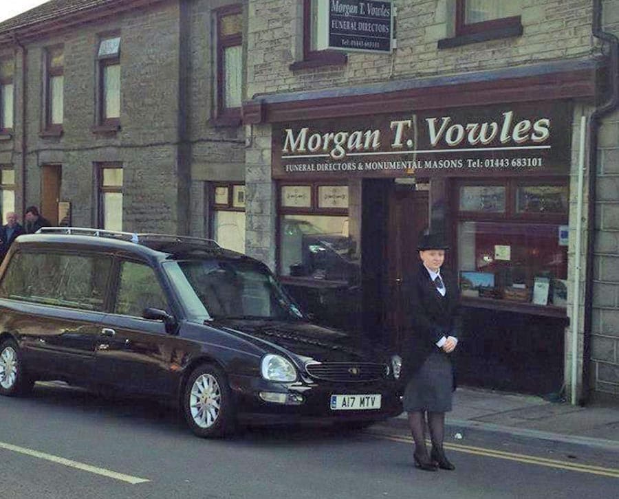 Leanne Standing Outside The Funeral Directors
